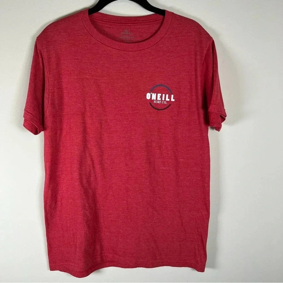 O'Neill Men's Graphic T-Shirt Red Heather Crew Neck Modern Fit Cotton Size Small - Picture 1 of 8